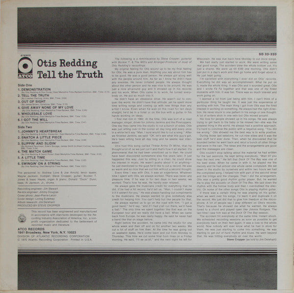 Release: Tell The Truth-Vinyl-US-1970-SD 33-333-8741248