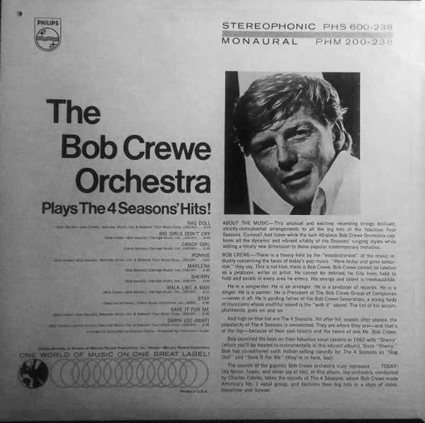 Master Release: All The Song Hits Of The 4 Seasons by The Bob Crewe Generation