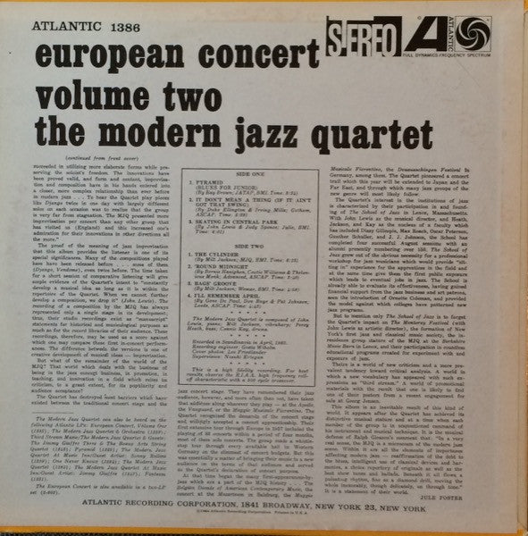 Release: European Concert: Volume Two-Vinyl-US-None-1386, SD 1386-6598876