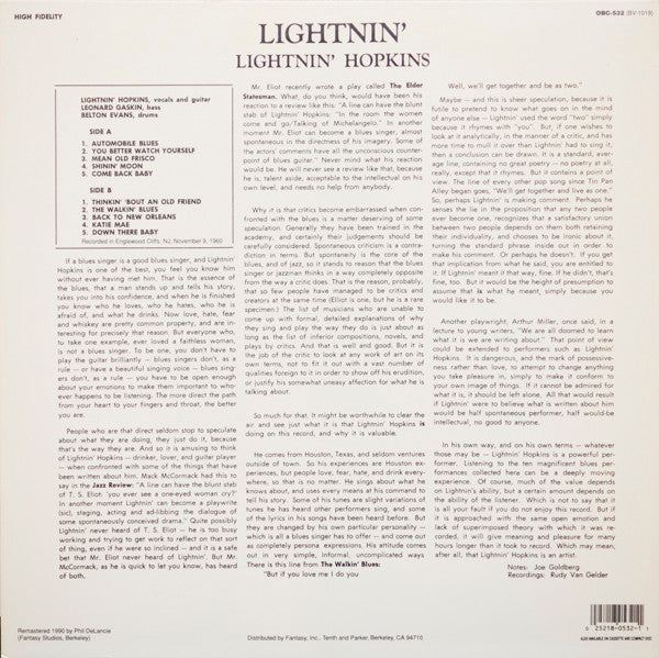 Lightnin' (The Blues Of Lightnin' Hopkins)