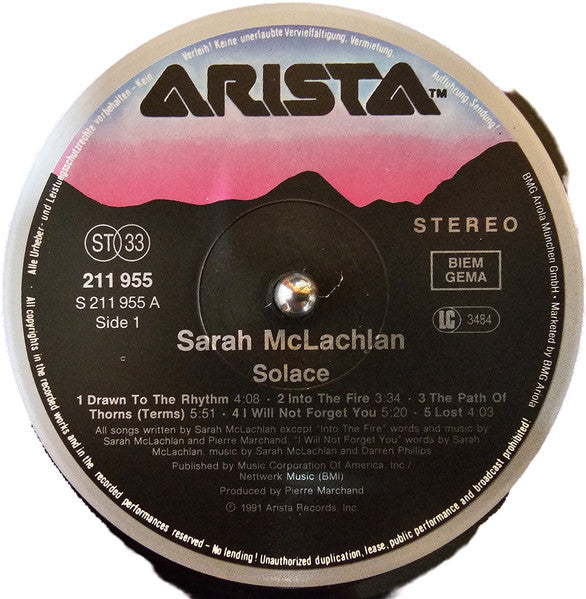 Release: Solace-Vinyl-UK & Europe-1991-211 955-2705557