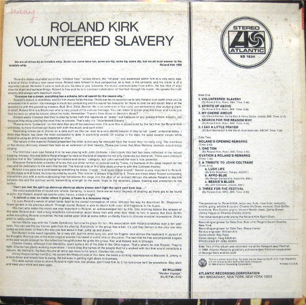 Master Release: Volunteered Slavery by Roland Kirk