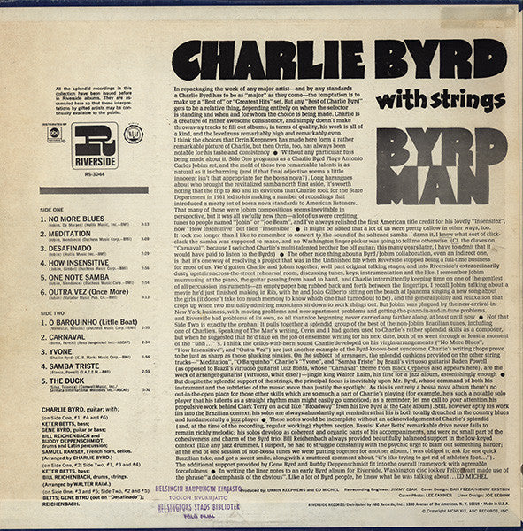 Master Release: Byrd Man With Strings by Charlie Byrd