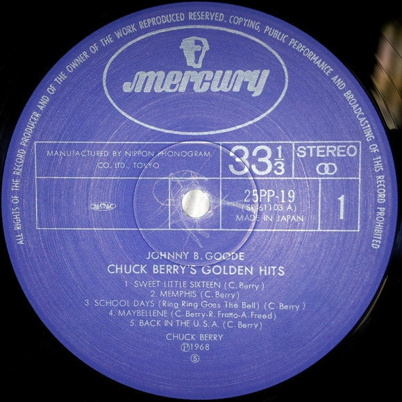 Release: Chuck Berry's Golden Hits-Vinyl-Japan-1981-25PP-19-5261682