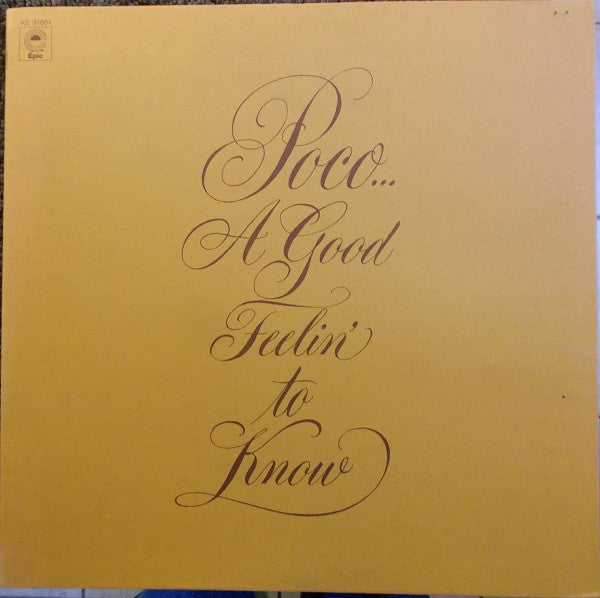Release: A Good Feelin' To Know-Vinyl-US-1972-KE 31601-2147575