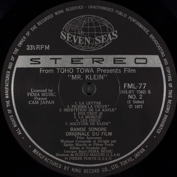 Mr.  Klein (Bande Sonore Originale Du Film)