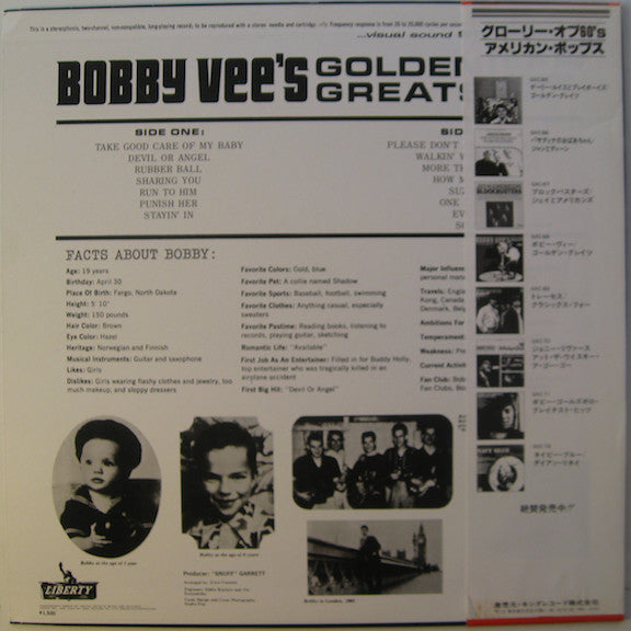 Master Release: Bobby Vee's Golden Greats by Bobby Vee
