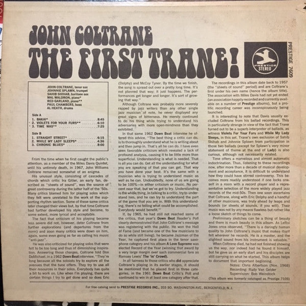 Release: Coltrane-Vinyl-US-None-PR 7609, PRT-7609-2138959