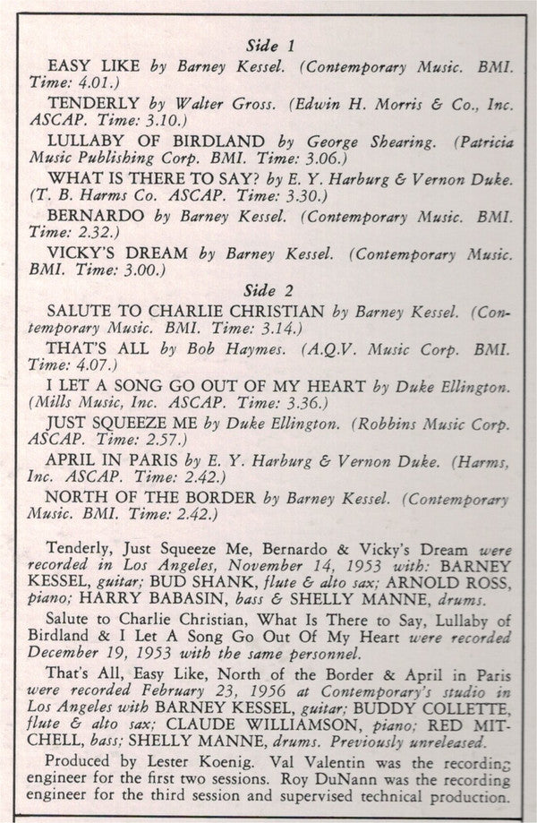 'Easy Like' Barney Kessel Volume 1