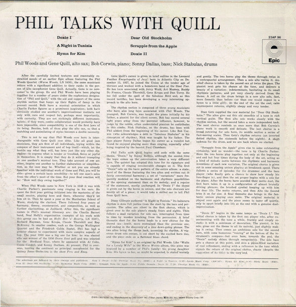Phil Talks With Quill (The Phil Woods Quartet With Gene Quill Sitting In)