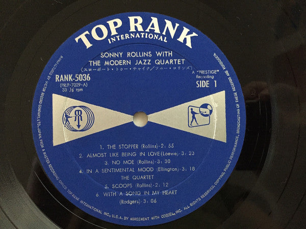 Release: Sonny Rollins With The Modern Jazz Quartet-Vinyl-Japan-1960-Rank 5036-7813138
