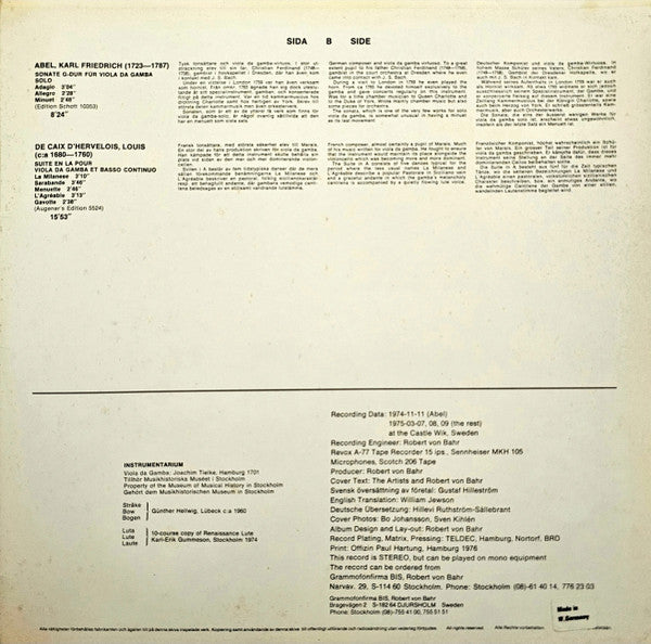 Ortiz, Morley, Dowland, Rauh, Newsidler, Ballard, Robinson, Abel, De Caix D'Hervelois