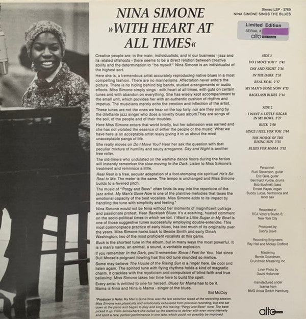 Release: Nina Simone Sings The Blues-Vinyl-Europe-1997-LSP-3789, LSP-3789-5627551