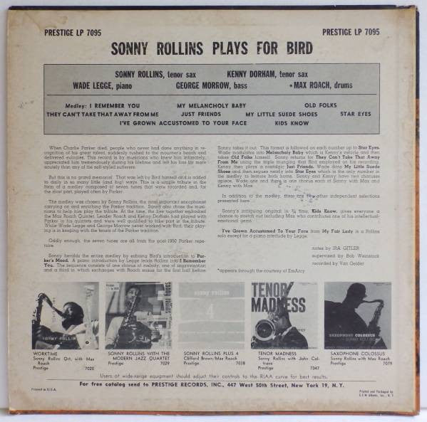 Release: Unknown Release-Vinyl-US-1956-PRLP 7095-1250702