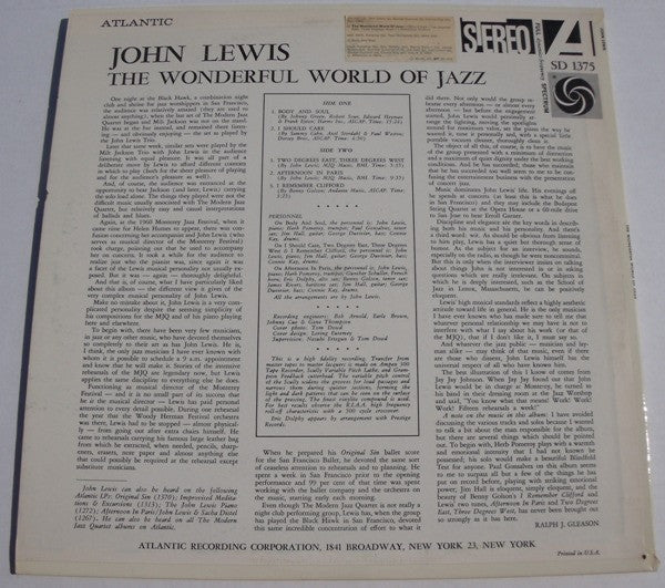 Master Release: The Wonderful World Of Jazz by John Lewis (2)