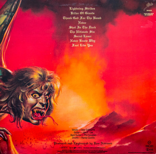 Release: The Ultimate Sin-Vinyl-UK-1986-EPC 26404-1369965