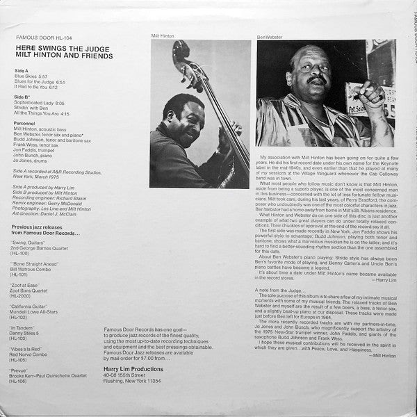 Release: Here Swings The Judge-Vinyl-US-1975-HL-104-1604598