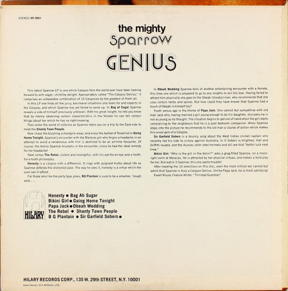 Release: The Calypso Genius Vol. 1-Vinyl-US-None-SP-3001-8700702