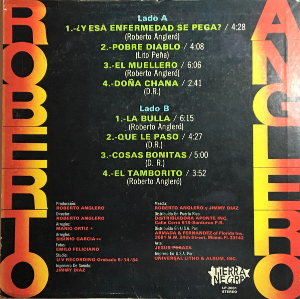 Release: Roberto Anglero-Vinyl-Puerto Rico-1984-LP-2001, TN-2001-7234728