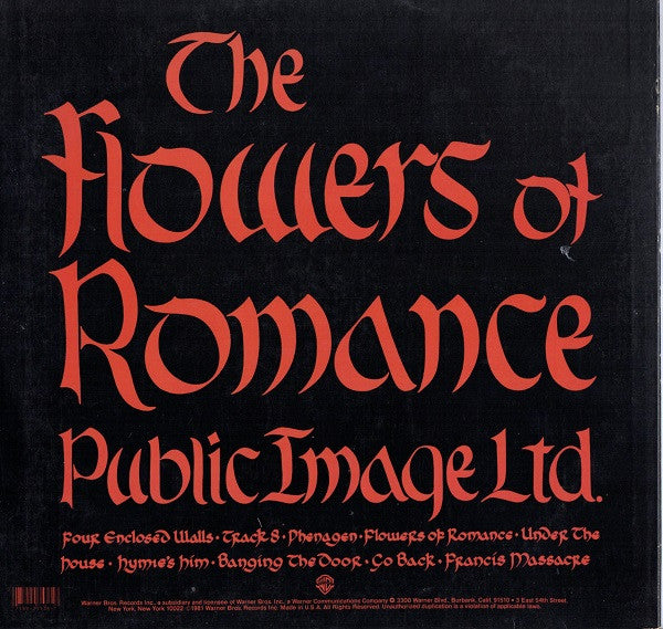 Release: The Flowers Of Romance-Vinyl-US-1981-BSK 3536-1560467