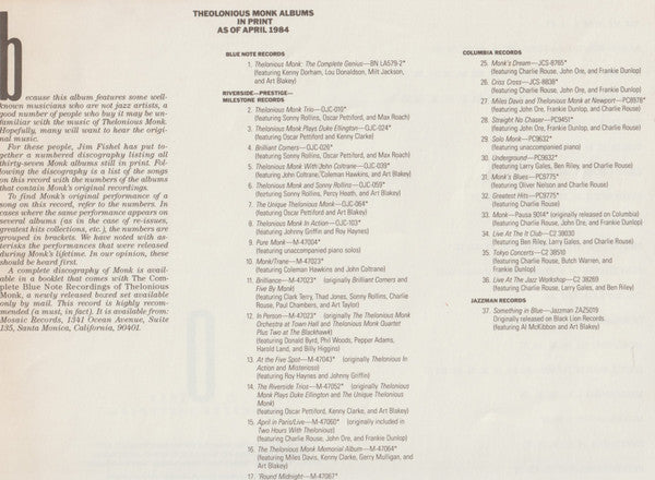 That's The Way I Feel Now - A Tribute To Thelonious Monk