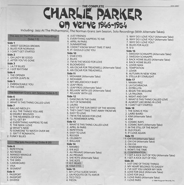 Charlie Parker On Verve 1946-1954