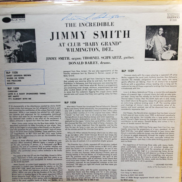 Release: At Club "Baby Grand" Wilmington, Delaware, Volume 1-Vinyl-US-1966-81528, BST 81528-7572857