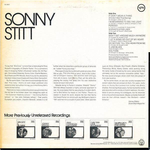 Sonny Stitt (Previously Unreleased Recordings)