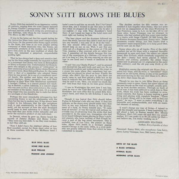 Release: Blows The Blues-Vinyl-US-1961-V6-8374-1708789