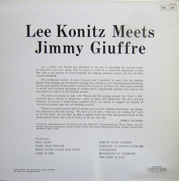 Release: Lee Konitz Meets Jimmy Giuffre-Vinyl-France-1979-2304 381-2436990
