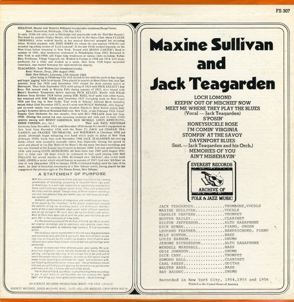 Maxine Sullivan And Jack Teagarden