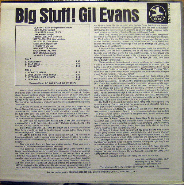 Release: Gil Evans & Ten-Vinyl-US-1973-PR 7756, PRT-7756-2619905