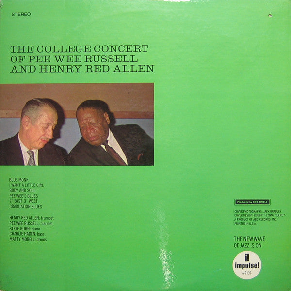 Release: The College Concert Of Pee Wee Russell And Henry Red Allen-Vinyl-US-1972-AS-9137, AS-9137, A-9137-2392933