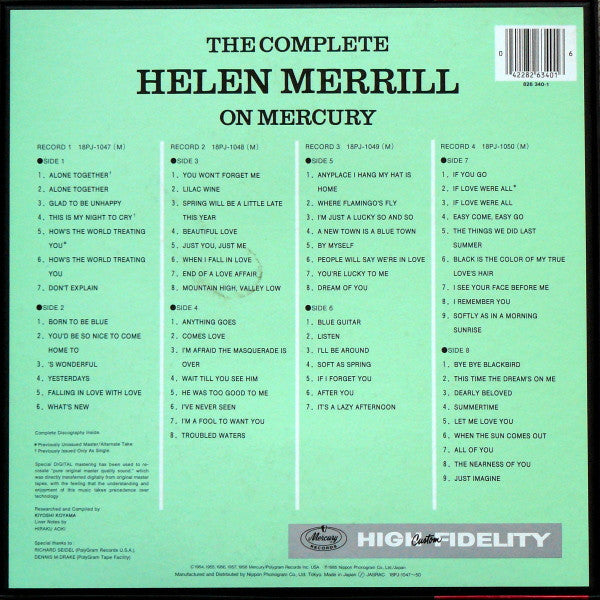 Release: The Complete Helen Merrill On Mercury-Vinyl, Box Set-Japan-1985-18PJ-1047-50, 826 340-1-3337927