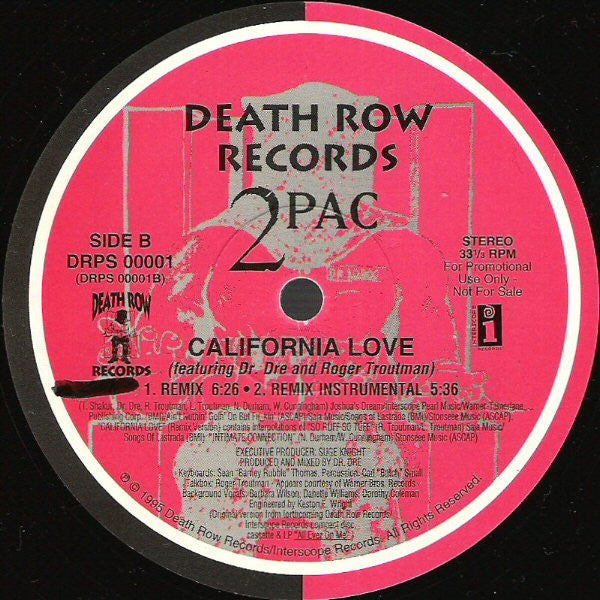Release: California Love-Vinyl-US-1995-DRPS 00001, DRPS 00001-1607375