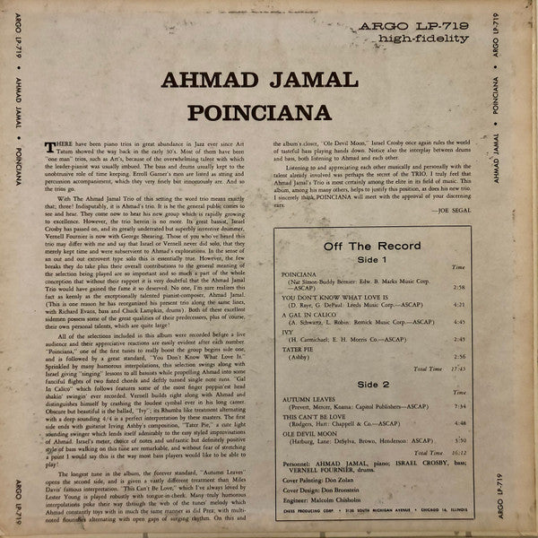 Master Release: Poinciana by Ahmad Jamal