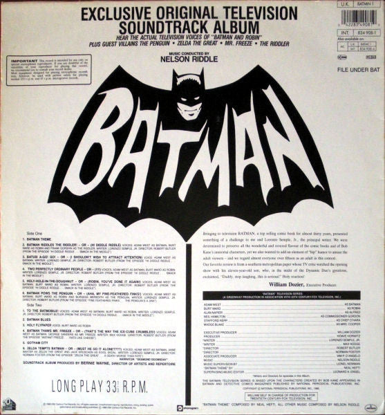 Master Release: Batman (Exclusive Original Television Soundtrack Album) by Nelson Riddle