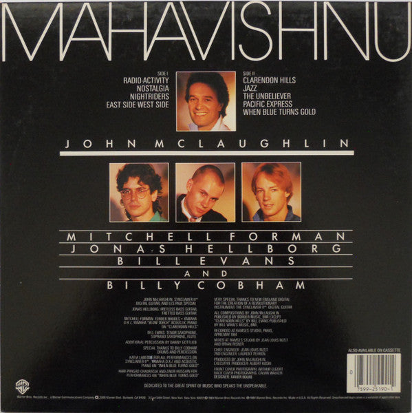 Release: Mahavishnu-Vinyl-US-1984-1-25190, 9 25190-1-14322301