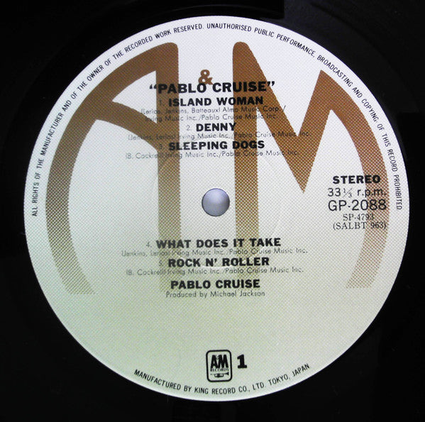 Release: Pablo Cruise-Vinyl-Japan-1978-GP-2088-13581989