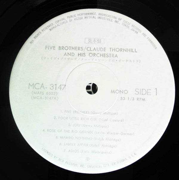 Claude Thornhill And His Orchestra Play The Great Jazz Arrangements Of Gerry Mulligan And Ralph Aldrich