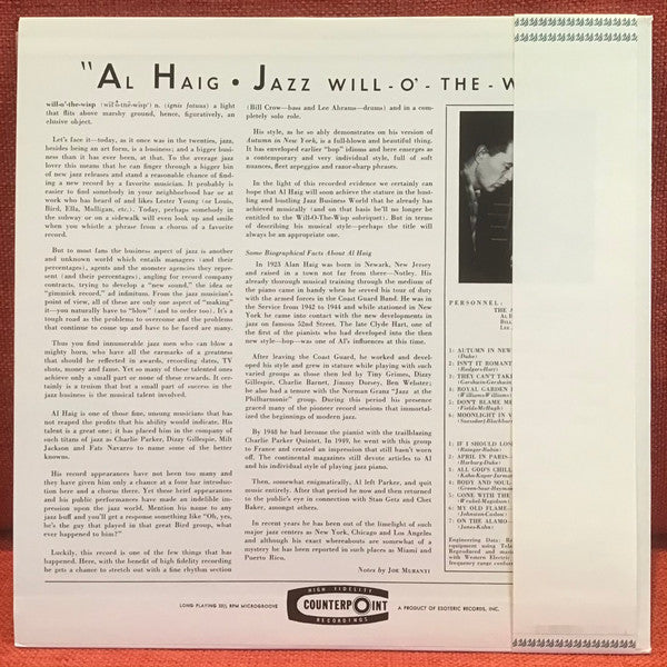Master Release: Al Haig Trio by Al Haig