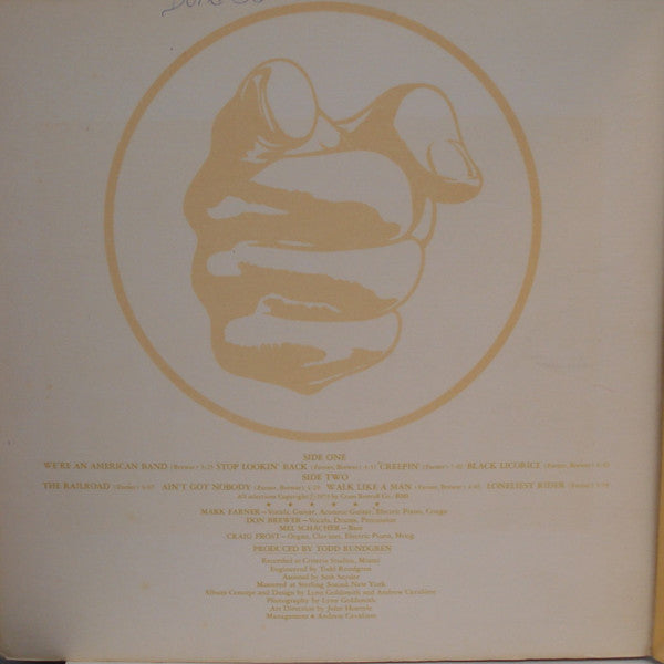 Release: We're An American Band-Vinyl-US-1973-SMAS-11207-12206255