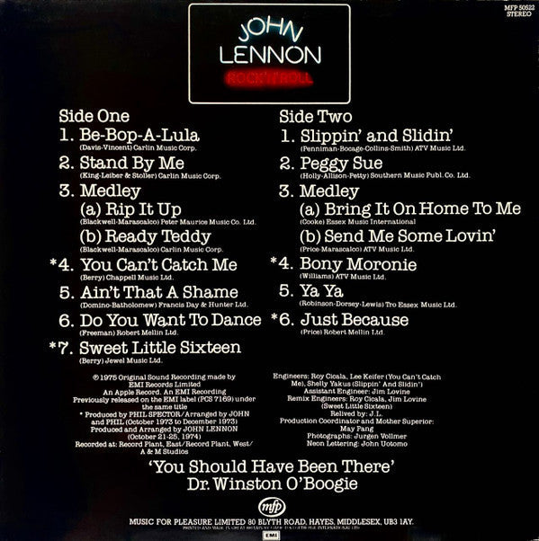 Release: Rock 'N' Roll-Vinyl-UK-1982-MFP 50522-12998076