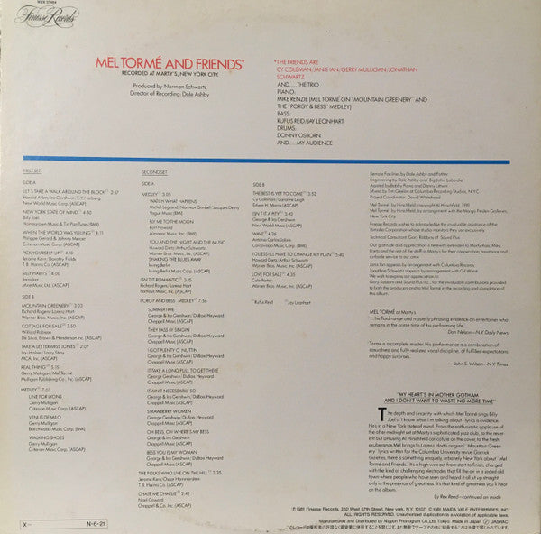 Mel Tormé And Friends