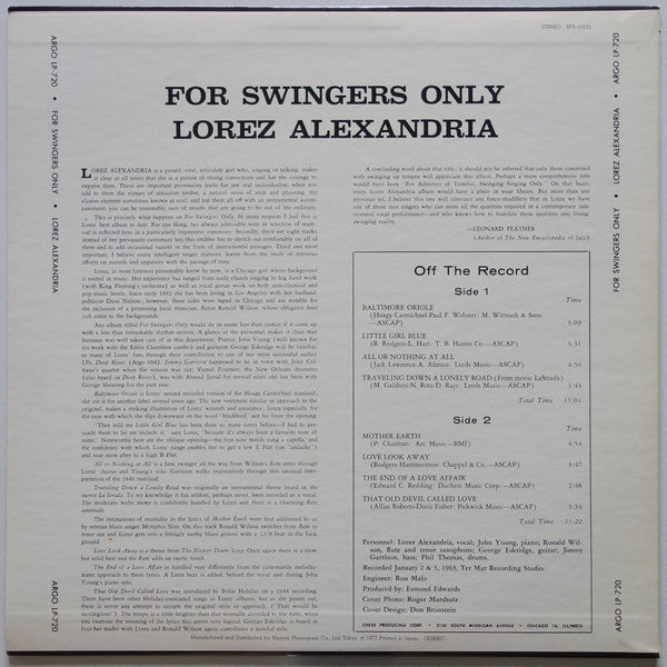 Master Release: For Swingers Only by Lorez Alexandria