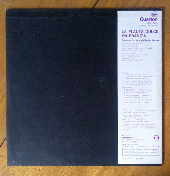 Release: La Flauta Dulce En Francia-Vinyl-Argentina-1974-SQI-4055-12850798