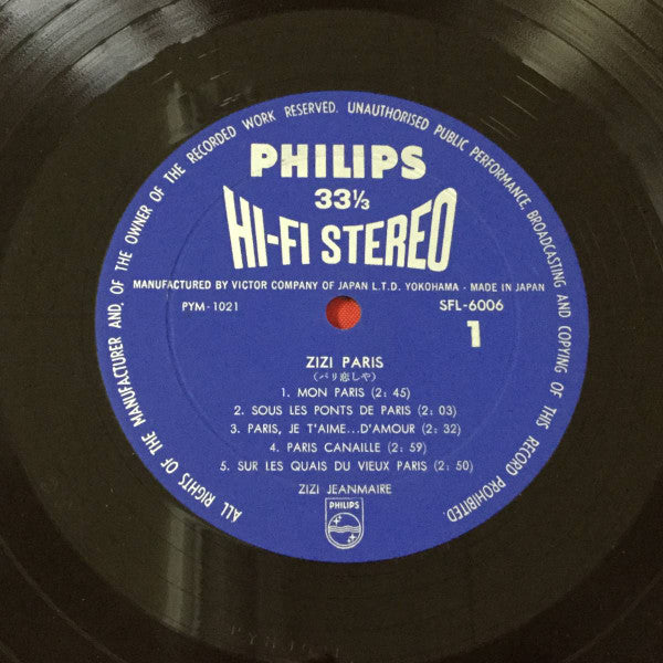 Release: Zizi Paris-Vinyl-Japan-1961-SFL-6006-15155912