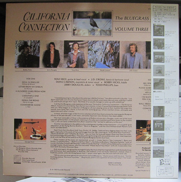Master Release: California Connection - The Bluegrass Album Vol. Three by Bluegrass Album Band