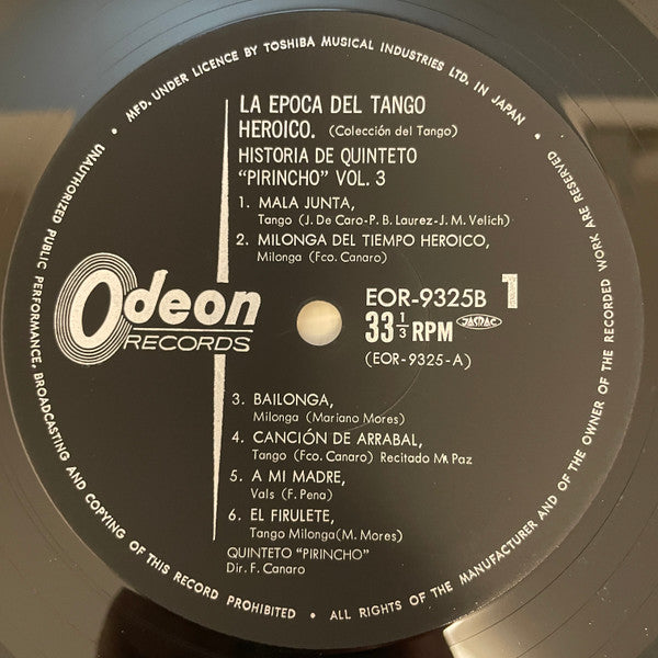 La Época Del Tango Heroíco - Historia Del Quinteto "Pirincho" - Vol.3