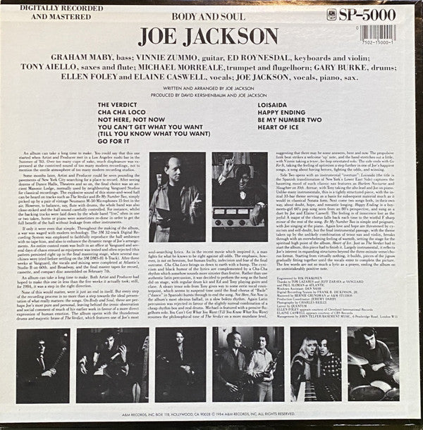 Release: Body And Soul-Vinyl-US-None-SP5000, SP-5000-20281711